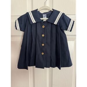 Vintage RGEE Originals Sailor Dress Size 2T Navy Blue